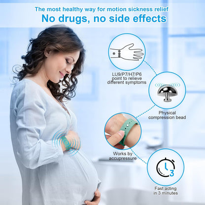 MEIYYJ 成人和儿童晕船腕带，适用于游轮旅行晕船腕带，自然缓解恶心（1 对绿色）