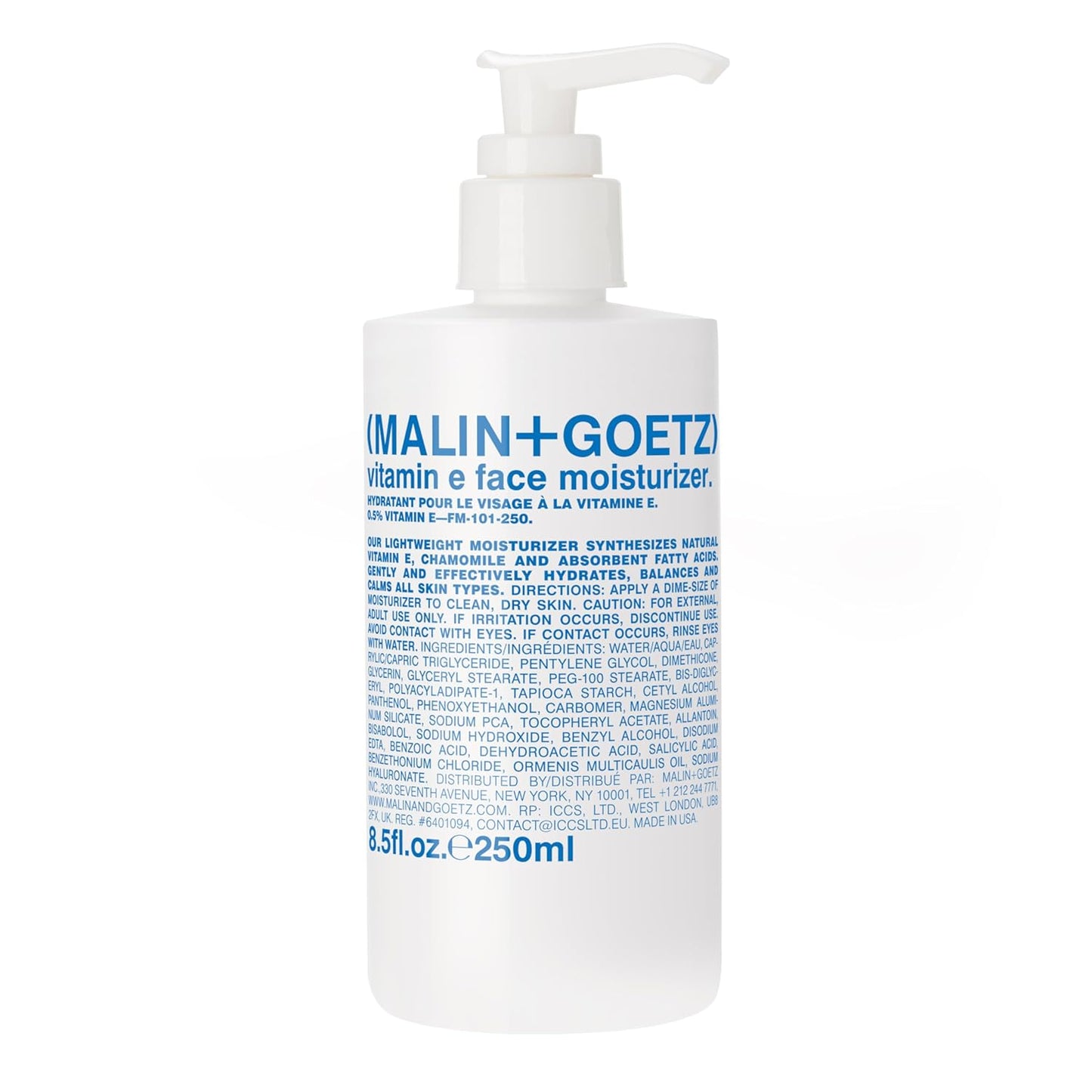 Malin + Goetz Vitamin E Face Moisturizer – hydrating, balancing, nourishing, face lotion for dry sensitive skin. multi-taksing, after shave, makeup primer, unisex cruelty free, vegan, 8.5 Fl Oz