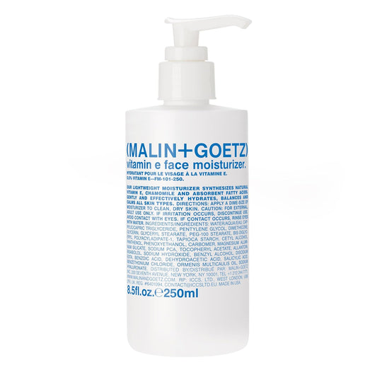 Malin + Goetz Vitamin E Face Moisturizer – hydrating, balancing, nourishing, face lotion for dry sensitive skin. multi-taksing, after shave, makeup primer, unisex cruelty free, vegan, 8.5 Fl Oz