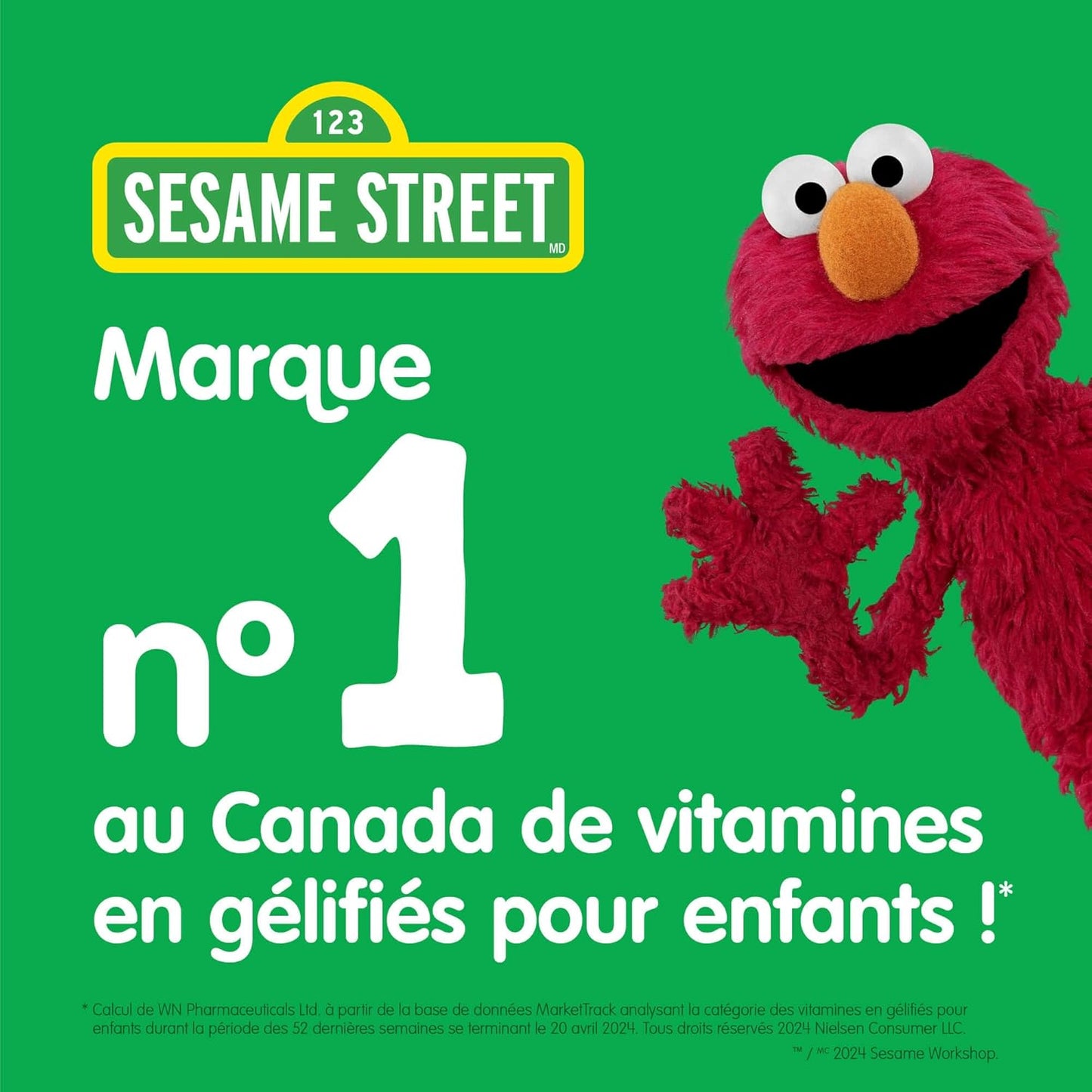 Sesame Street Brilliant Omega-3 Kids Gummy with DHA by Webber Naturals, 120 Gummies, For Children Age 3 and Up