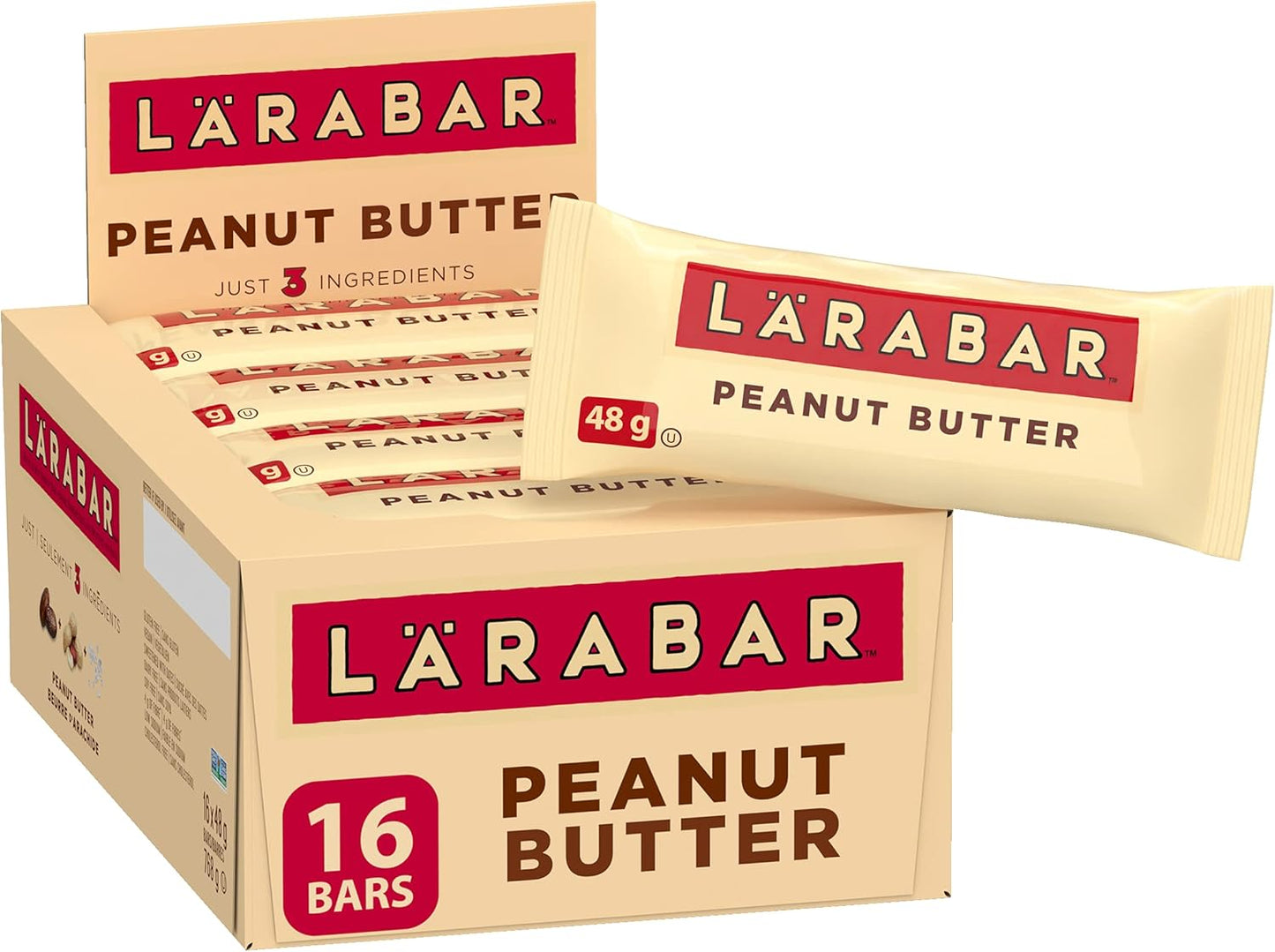 Larabar Gluten Free Peanut Butter Chocolate Chip Fruit and Nut Energy Bar, 16-Count, 720 Gram & Gluten Free Peanut Butter Fruit and Nut Energy Bar, 16-Count, 768 Gram