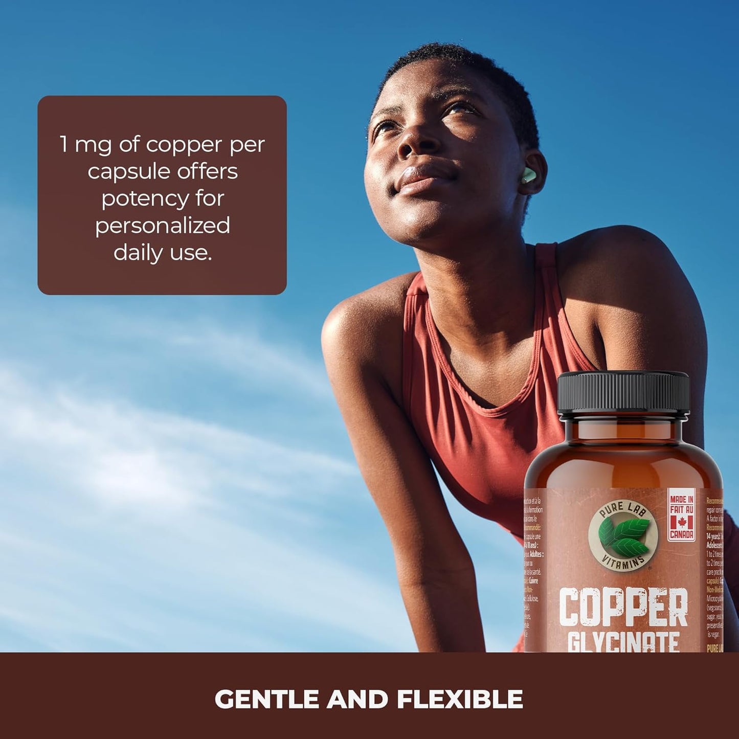 Pure Lab Vitamins 甘氨酸銅 1毫克 - 60 粒素食膠囊