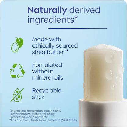 NIVEA Hydro Care Lip Balm, (2 X 4.8g) | Made with Aloe Vera & Shea Butter, 24H Hydration, Transparent