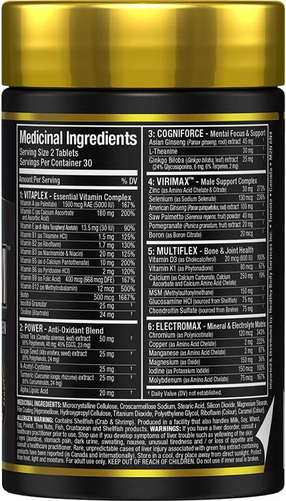 Allmax Nutrition - VITAFORM - 高级 - 男士高性能复合维生素 - 30 天供应 - 60 粒