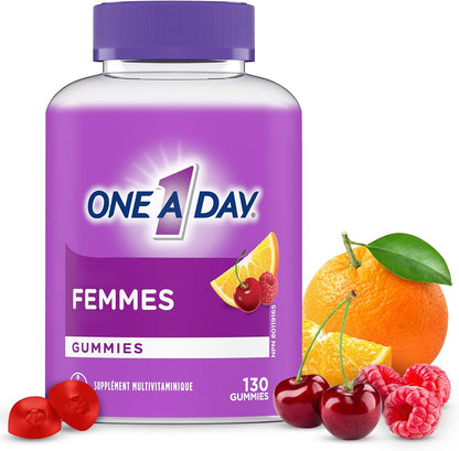 每日一片女士复合维生素软糖 - 每日补充女性所需维生素软糖，含维生素 A、C、D 和锌，有助于增强免疫功能，含生物素，有益于头发、皮肤和指甲健康，130 粒软糖