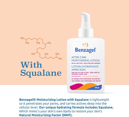 Benzagel After Care Moisturizing Lotion For All Skin Types, 100 ml