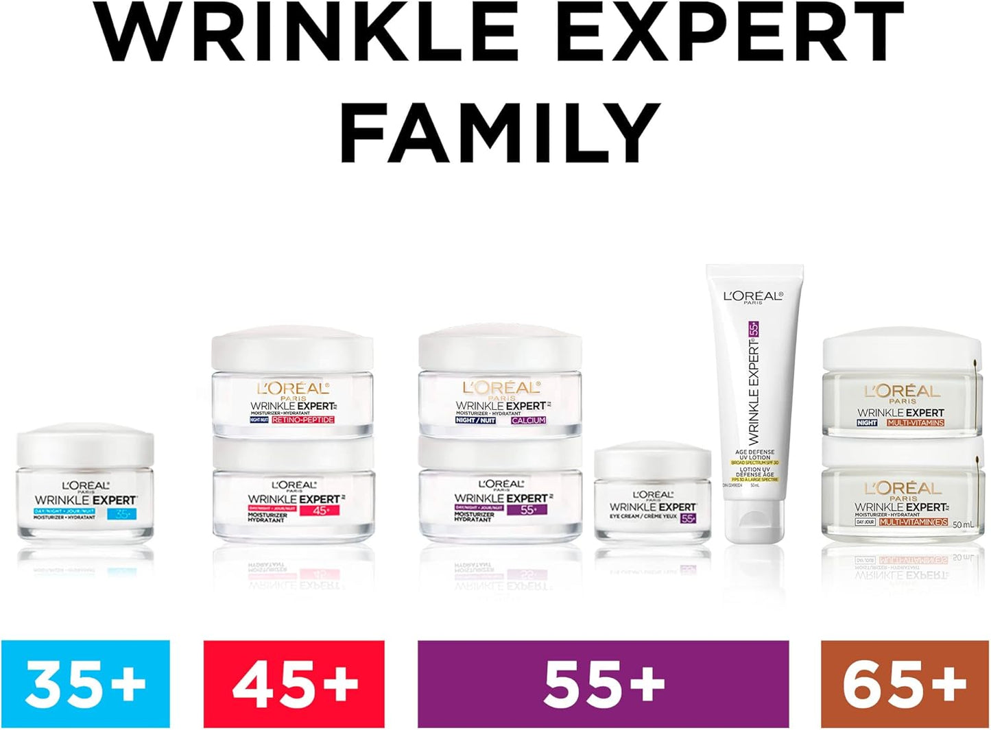 L’Oréal Paris Wrinkle Expert 35+ Anti Aging Face Cream & Night Cream, With Collagen to Reduce the Look of Wrinkles, Face Moisturizer Provides 24HR Hydration, 50mL