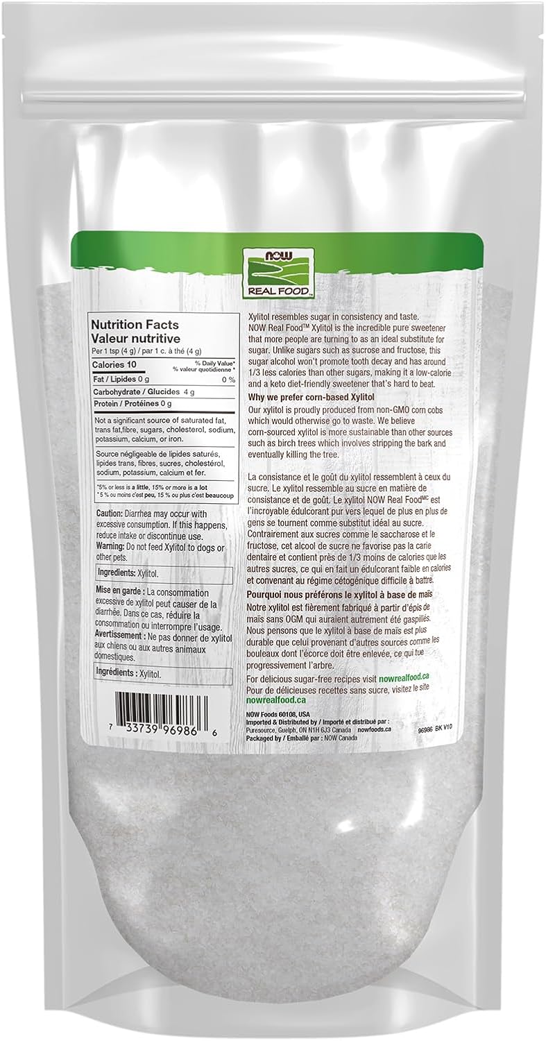 NOW Real Food, Xylitol, Pure with No Added Ingredients, Keto-Friendly, Low Glycemic Impact, Low Calorie, 1kg