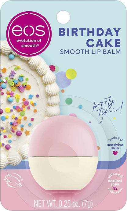 EOS Super Soft Shea Lip Balm - Birthday Cake - 24 Hour Hydration - Lip Sphere