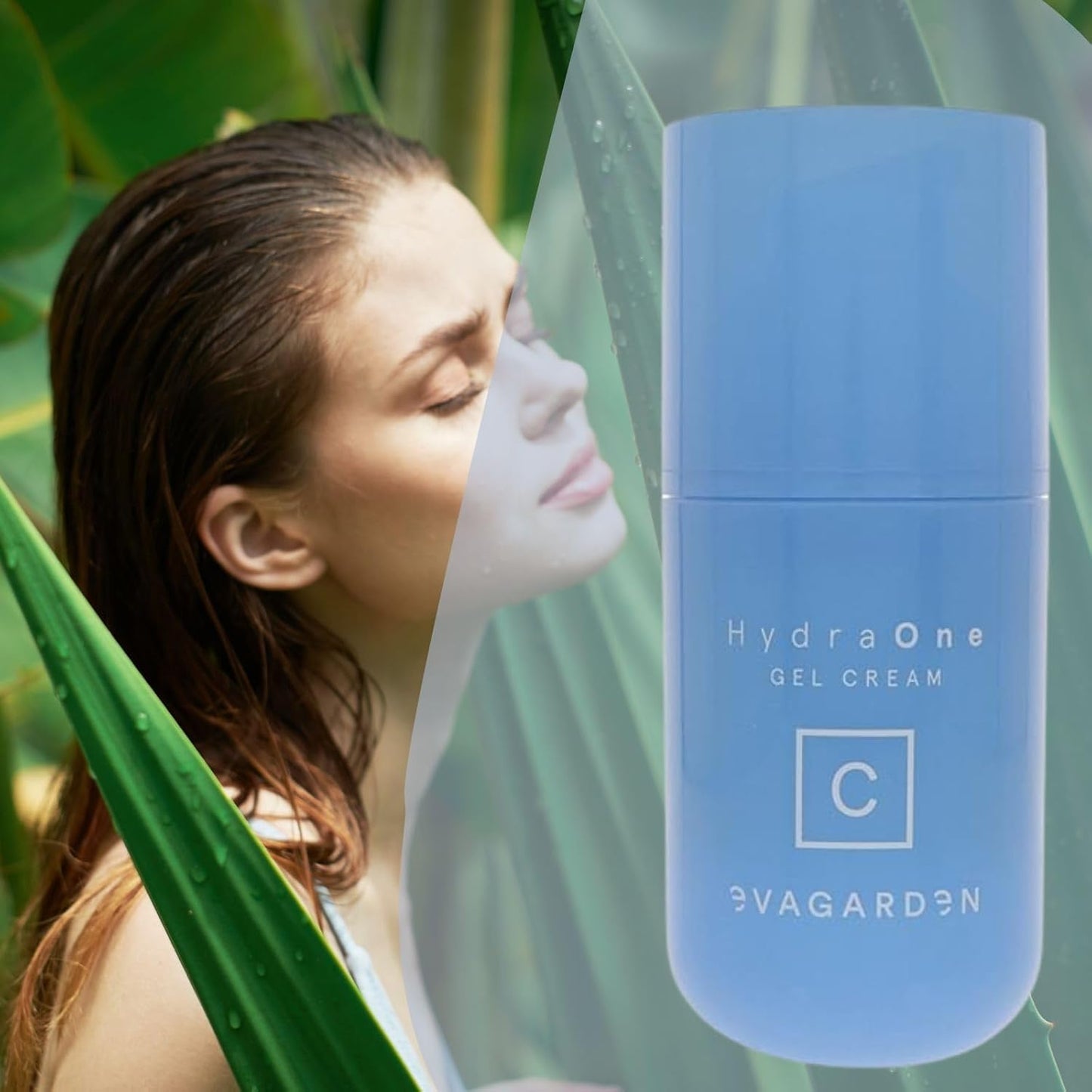 EVAGARDEN HydraOne Face Gel Cream - Refreshing Formula Balances Skin Moisture - Triple Action Complex Nourishes Deeply - Light and Non-Sticky Finish - Increases Elasticity and Tone - 1.69 oz