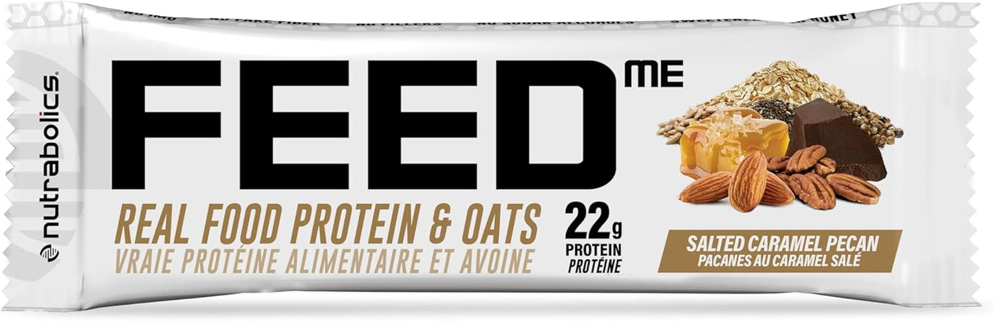 Nutrabolics Feed Bar, Peanut Butter Chocolate, Real Food Protein Bar, 12 Bars