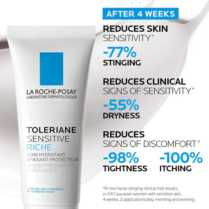 La Roche Posay Face Cream & Body Lotion BUNDLE, Toleriane Sensitive Cream & Lipikar Baume LIGHT AP+M, Hydration for Face & Body, Suitable for Sensitive, Dry to Very Dry Skin, Fragrance-Free