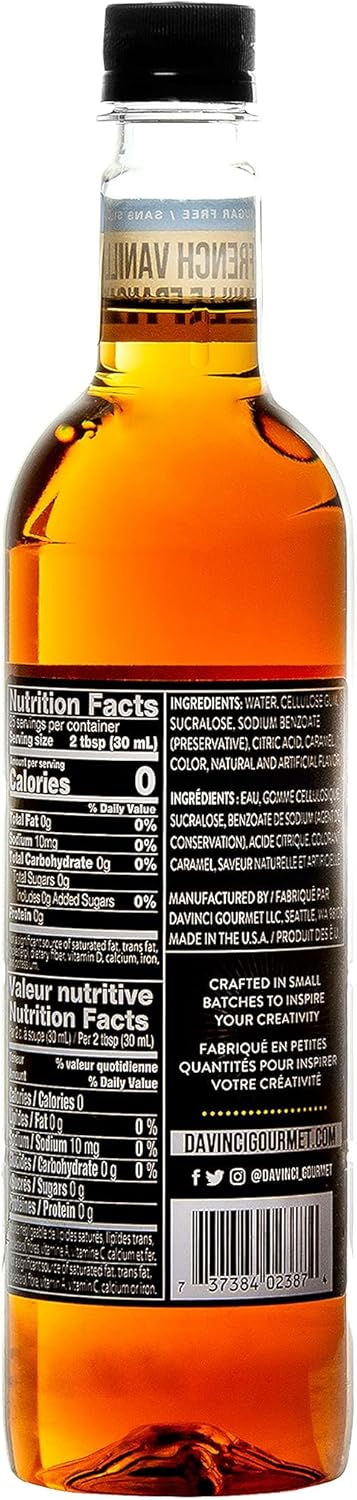 DaVinci Gourmet 无糖法式香草糖浆 750ML