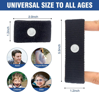 Hionfurt 成人和儿童晕车腕带，用于晕车晕船、孕期恶心缓解、晨吐缓解、穴位按摩腕带 - 2 对，灰色、黑色