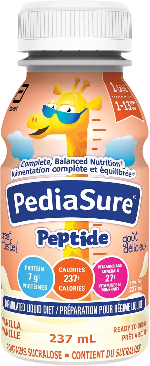 PediaSure 肽 1 卡路里配方液体饮食，香草味，24 粒，5688 毫升
