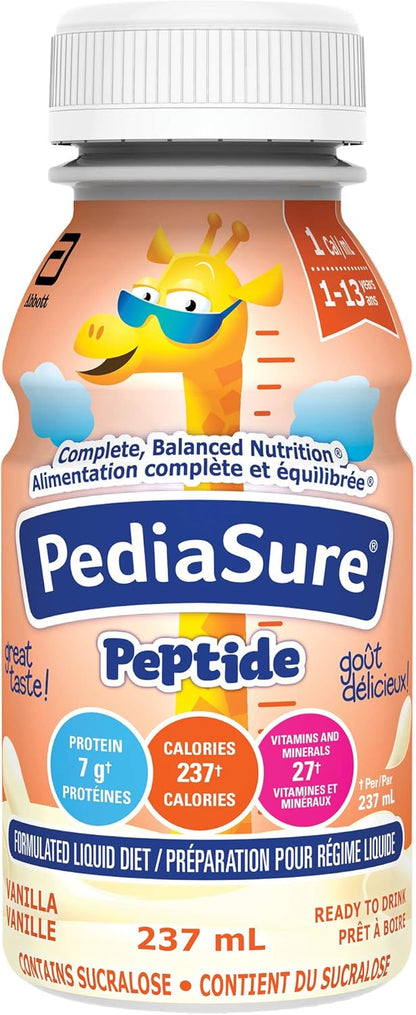PediaSure 肽 1 卡路里配方液体饮食，香草味，24 粒，5688 毫升