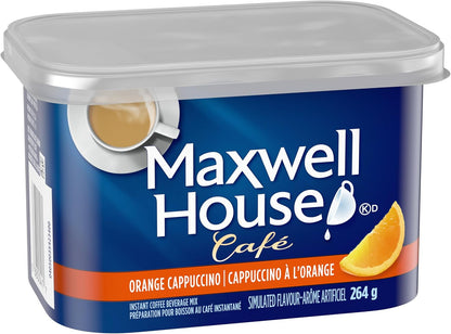 麦斯威尔咖啡橙味卡布奇诺速溶咖啡饮料粉，264克罐装