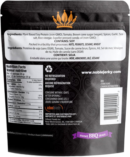 Noble Jerky – 健康、纯素肉干零食，素食，什锦装，70克（6袋）