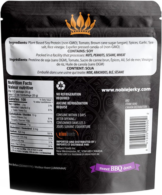 Noble Jerky – 健康、純素肉乾零食，素食，什錦裝，70克（6袋）