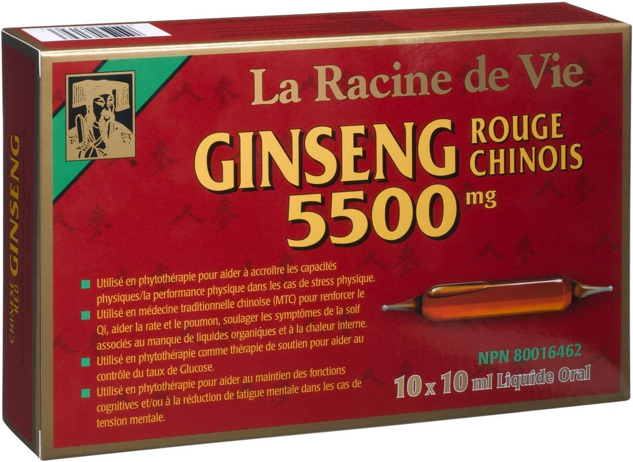 中国红参 5500 毫克安瓿，10 支（包装可能有所不同）