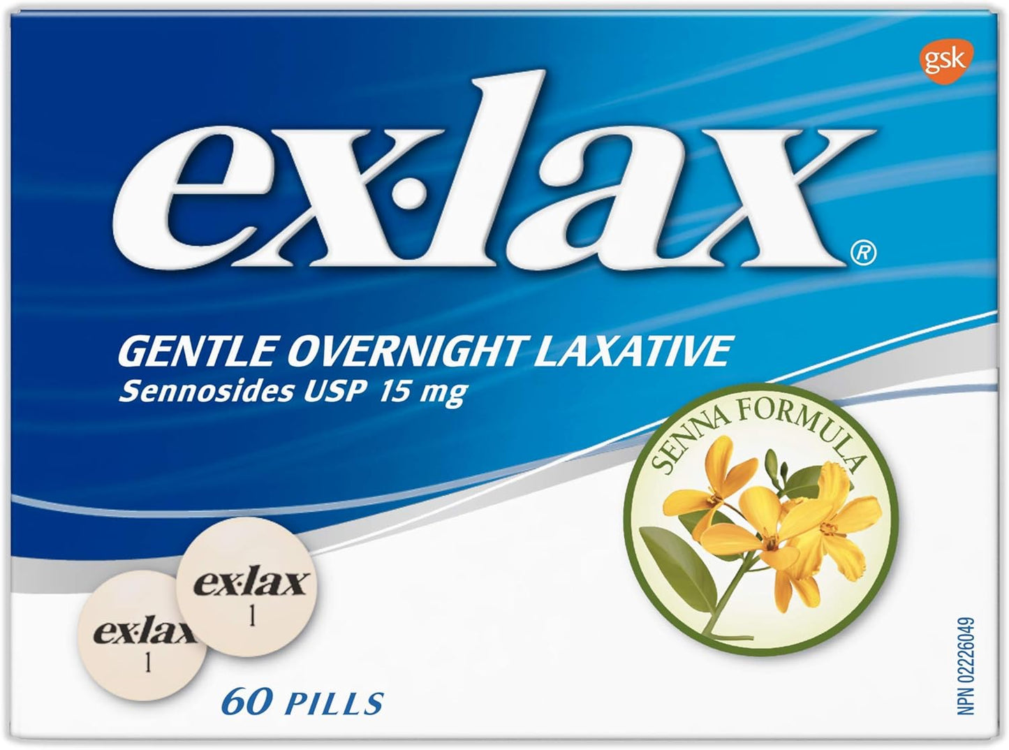 Ex-Lax 溫和隔夜瀉藥，緩解便秘，60 粒