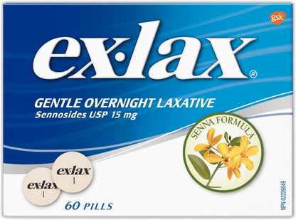 Ex-Lax 溫和隔夜瀉藥，緩解便秘，60 粒