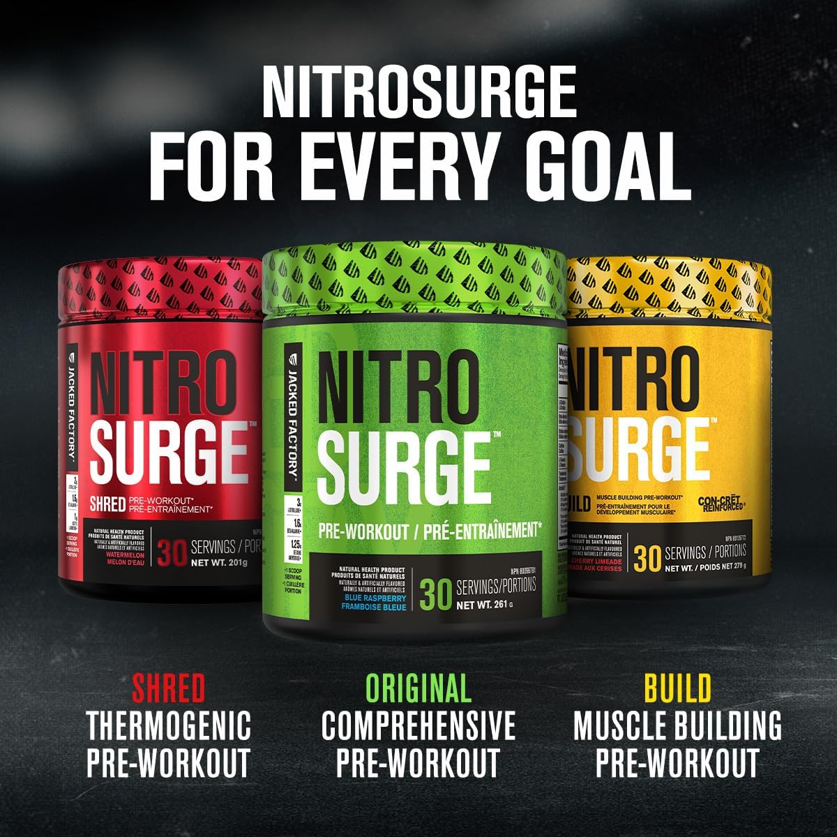 NITROSURGE 鍛鍊前補充品 - 源源不絕的能量、瞬間增強力量、清晰的注意力、強烈的泵感 - 一氧化氮助推器和含 β-丙氨酸的鍛煉前粉末 - 30 份，藍莓檸檬水