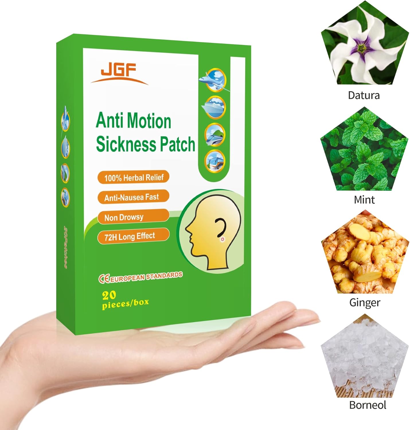 ifory 晕车贴，20 片装，防水不瞌睡，旅行必备，成人儿童适用