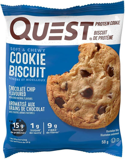 Quest Nutrition Chocolate Chip and Peanut Butter Protein Cookies (High Protein, High Fiber, Low Sugar, Keto Friendly)