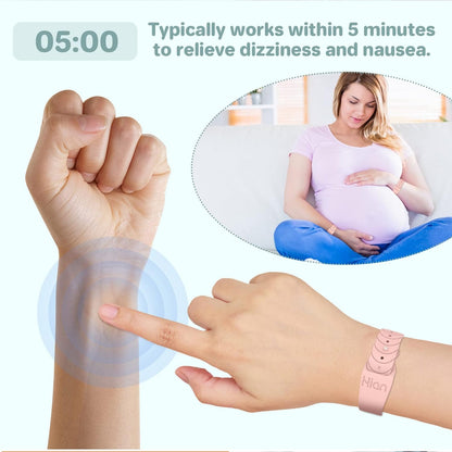 Motion Sickness Bands Anti Nausea Acupressure Wristband Sea Sickness Wristbands Nausea Bands Natural Relief Motion & Morning Sickness（1Pair Starlight）