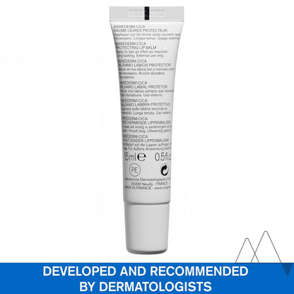 Uriage Bariéderm-CICA Lips Repairing Balm - Repairs, Insulates and Immediately Soothes Dry Chapped & Damaged Lips - With Glycerin - Long-Lasting Formula & Fragrance-Free - 15ml
