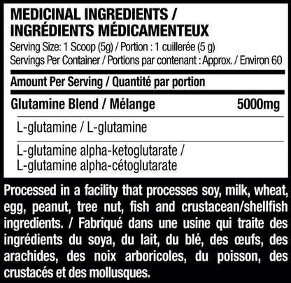 Six Star 谷氨酰胺粉，Six Star L 谷氨酰胺粉，运动后肌肉恢复补充剂，男女适用 L-谷氨酰胺粉，谷氨酰胺补充剂，无味（60 份），300 克（1 包）