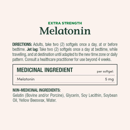 自然之寶褪黑激素，強效，5 毫克，幫助重置睡眠-覺醒週期，幫助增加總睡眠時間，幫助入睡，超值裝，軟膠囊，40.6 克