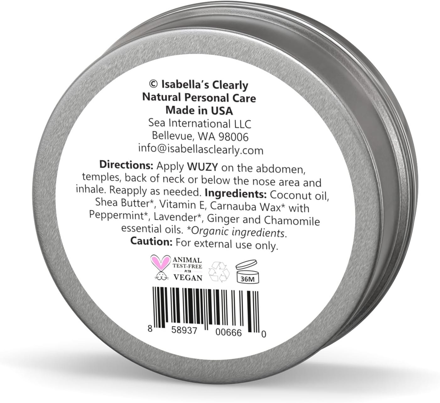 Clearly WŪZY，香薰草本止吐膏 | 缓解晨吐、晕动病、头晕、经前综合症、孕期不适、旅行不适 | 天然疗法，含生姜、薄荷、薰衣草 | 美国制造