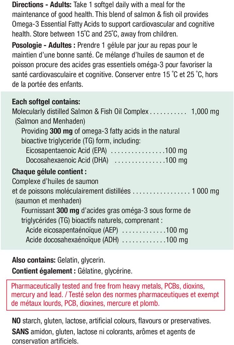 Jamieson 三文鱼鱼油 1000 毫克 & 维生素 D 2500IU 全新 180 片