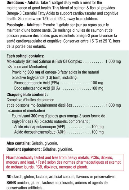 Jamieson 三文鱼鱼油 1000 毫克 & 维生素 D 2500IU 全新 180 片