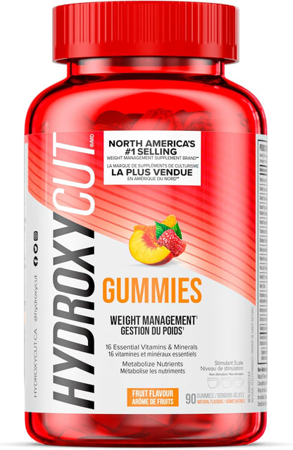 Hydroxycut Weight Loss Gummies for Women & Men | Hydroxycut Caffeine-Free Weight Loss Gummy | Non-Stim Weight Loss Supplement | Metabolism Booster for Weight Loss | Weightloss for Women and Men | 90 Count
