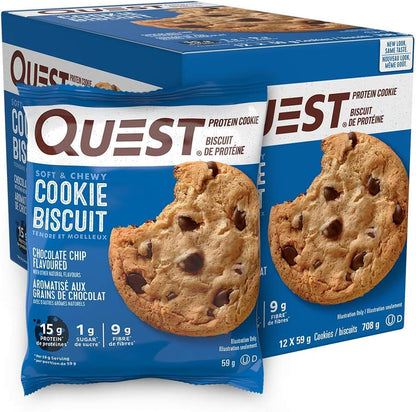 Quest Nutrition Chocolate Chip and Peanut Butter Protein Cookies (High Protein, High Fiber, Low Sugar, Keto Friendly)