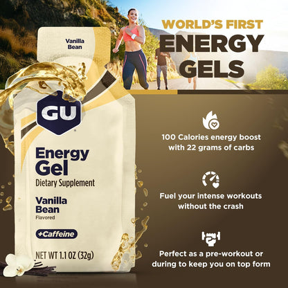 GU ENERGY 原装运动营养能量凝胶，香草味，24 粒装