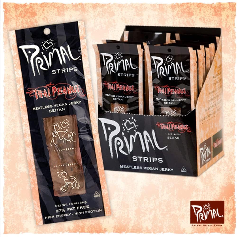 Primal Spirit 泰国花生素肉干，28 克（24 包）