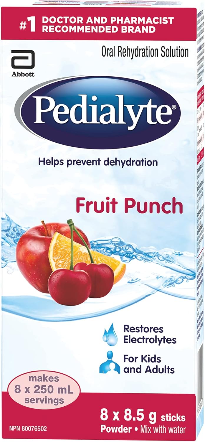 Pedialyte, 電解質粉棒，口服補液鹽，水果混合口味，8 x 8.5 克，電解質粉包