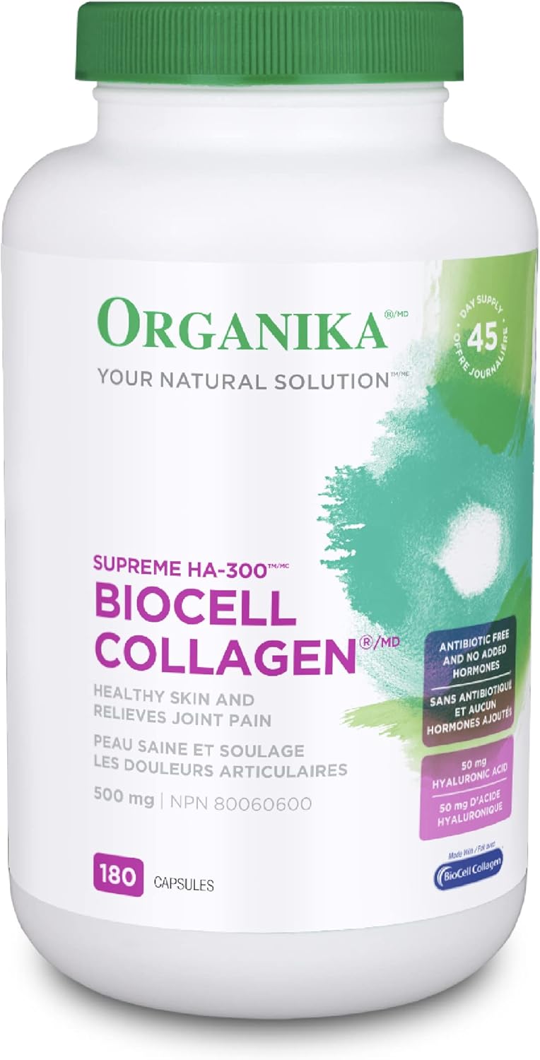 Organika Biocell Collagen- Type 2 Collagen, Hyaluronic Acid, Chondroitin Sulfate, Joint Support- 180 & Premium Liga Joint- Combination of MSM, Glucosamine, and Type 2 Collagen