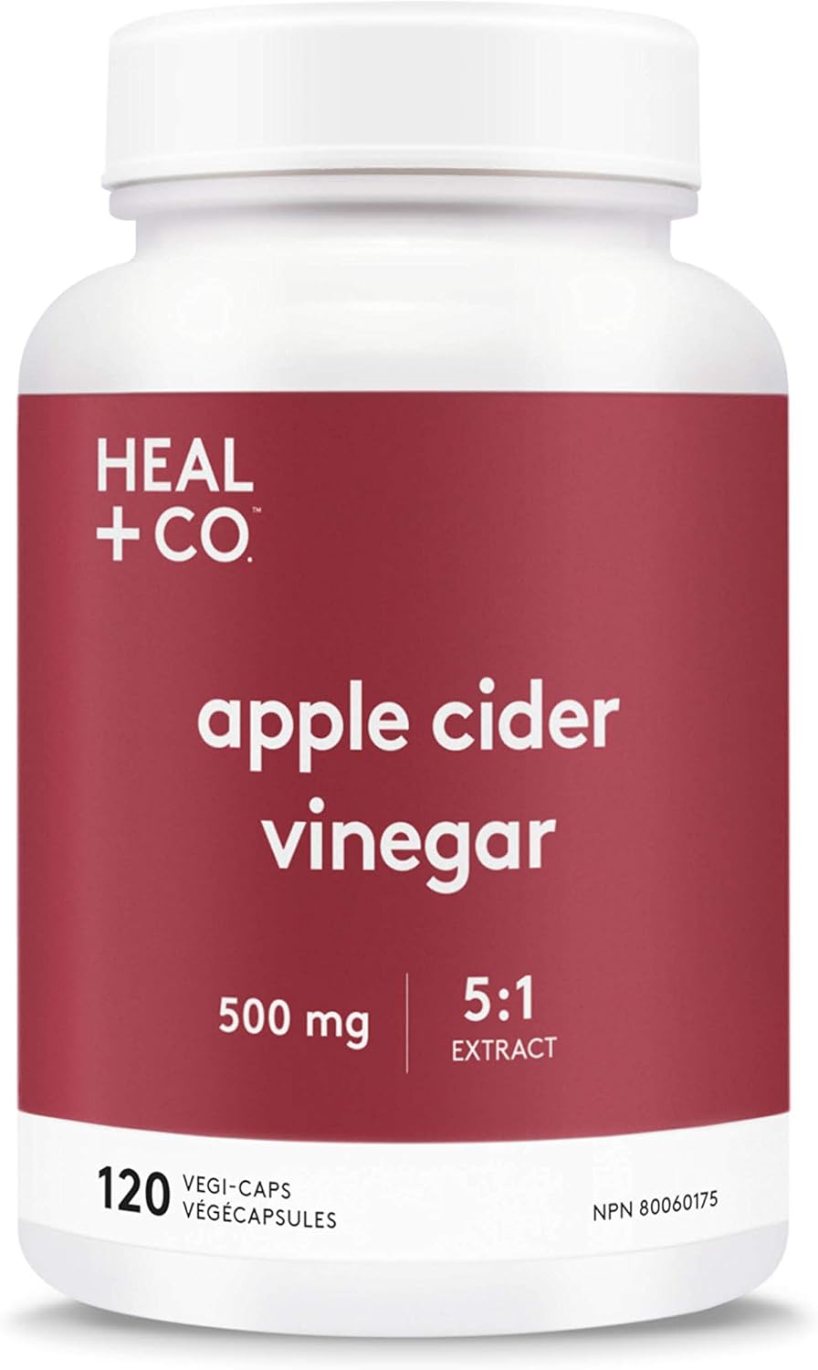 HEAL + CO. 蘋果醋補充劑 | 高效 5:1 萃取物，每份 5000 毫克 | 礦物質支持 + 消化 | 120 x 500 毫克膠囊