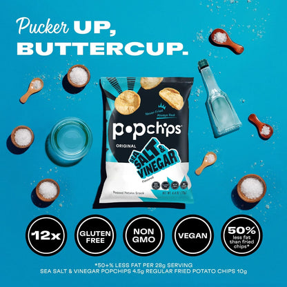 Pop Chips - 海盐醋味薯片 (6 x 142克)