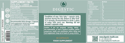 消化剂 - 缓解便秘的泻药，100% 天然大便软化剂，60 粒胶囊，结肠排毒清洁，缓解腹胀和胀气