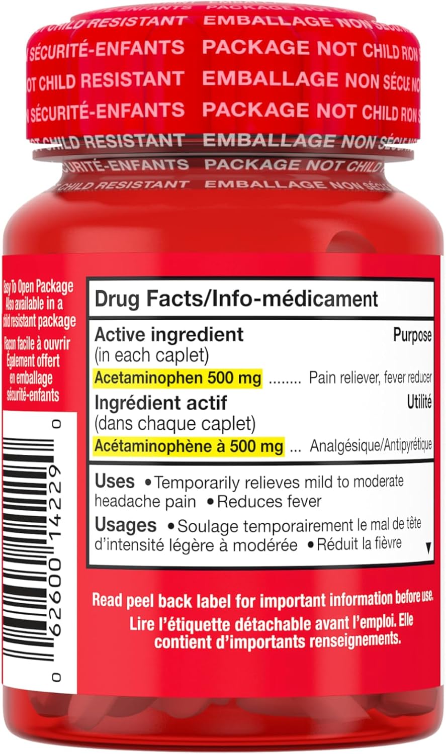 Tylenol Extra Strength For Pain Relief, Headache Relief, and Reducing Fever, 500 mg Acetaminophen 150 Caplets