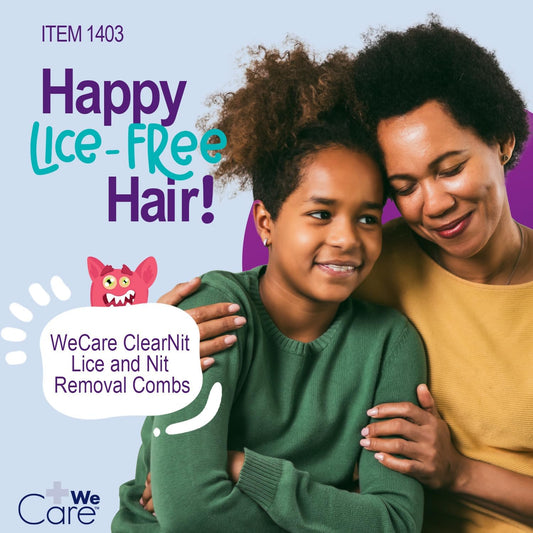 Dynarex WeCare ClearNit 金属除虱除虱梳带手柄 - 适用于所有发质的除虱梳，不锈钢超细齿 - 1 支