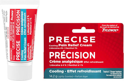 泰诺制造商生产的精准冷却止痛膏，4% 利多卡因和 1% 薄荷醇，快速有效缓解疼痛，淡淡香味，14.2 克旅行装