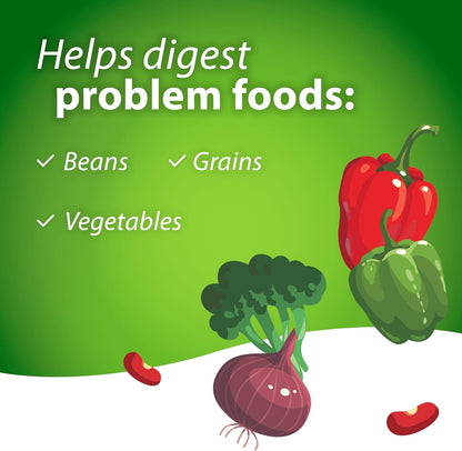 Beano Tablets，消化酶补充剂，缓解胀气 - 60 片 - 有助于缓解腹胀，缓解胃部不适
