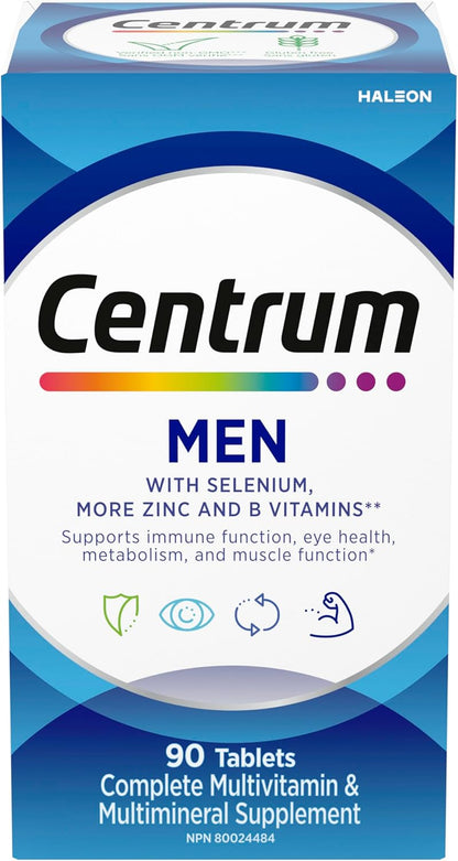 Centrum 男士复合维生素/矿物质补充剂，90 片（包装可能有所不同）